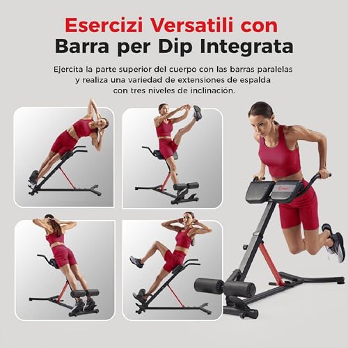 Miniatura 4 de Sunny Health Fitness Silla Romana De Hiperextensión Con Estación De Inmersión, Banco Multifunción Resistente Para Entrenamientos De Glúteos Y Abdominales - Sf-Bh620062