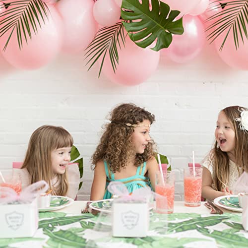 CCINEE 12 PCS Artificial Palm Leaves, Assorted Sizes Faux Large Palm Fronds Fake Tropical Plant Simulation Safari Leaves with Stems for Home Hawaiian Luau Party Jungle Beach Theme Party Decoration