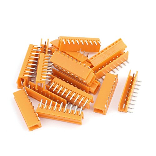 Aexit 20Pcs AC300V Electrical Connectors 3.96mm Pitch 9P Right Angle Seat Plug-in PCB Terminal Cam-Type Connectors Block Connector