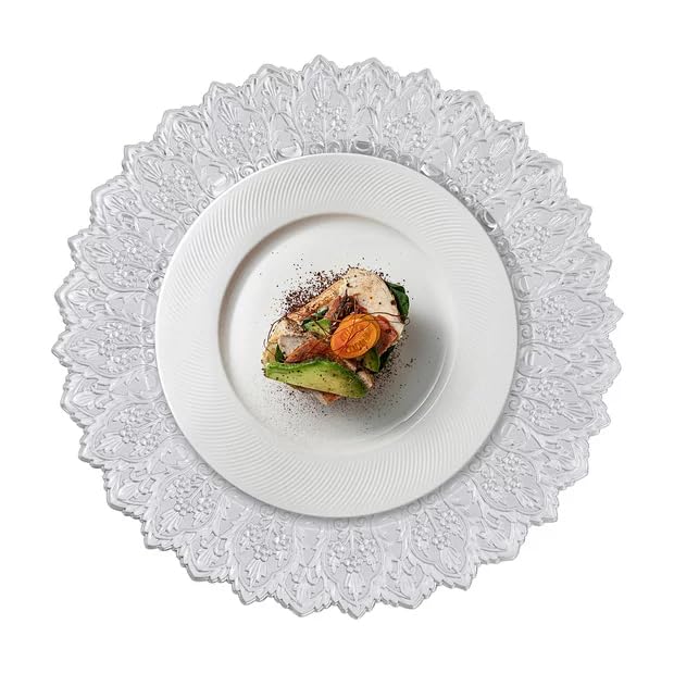 50 Platos Cargadores Redondos 13 pulg Plata miniatura 7