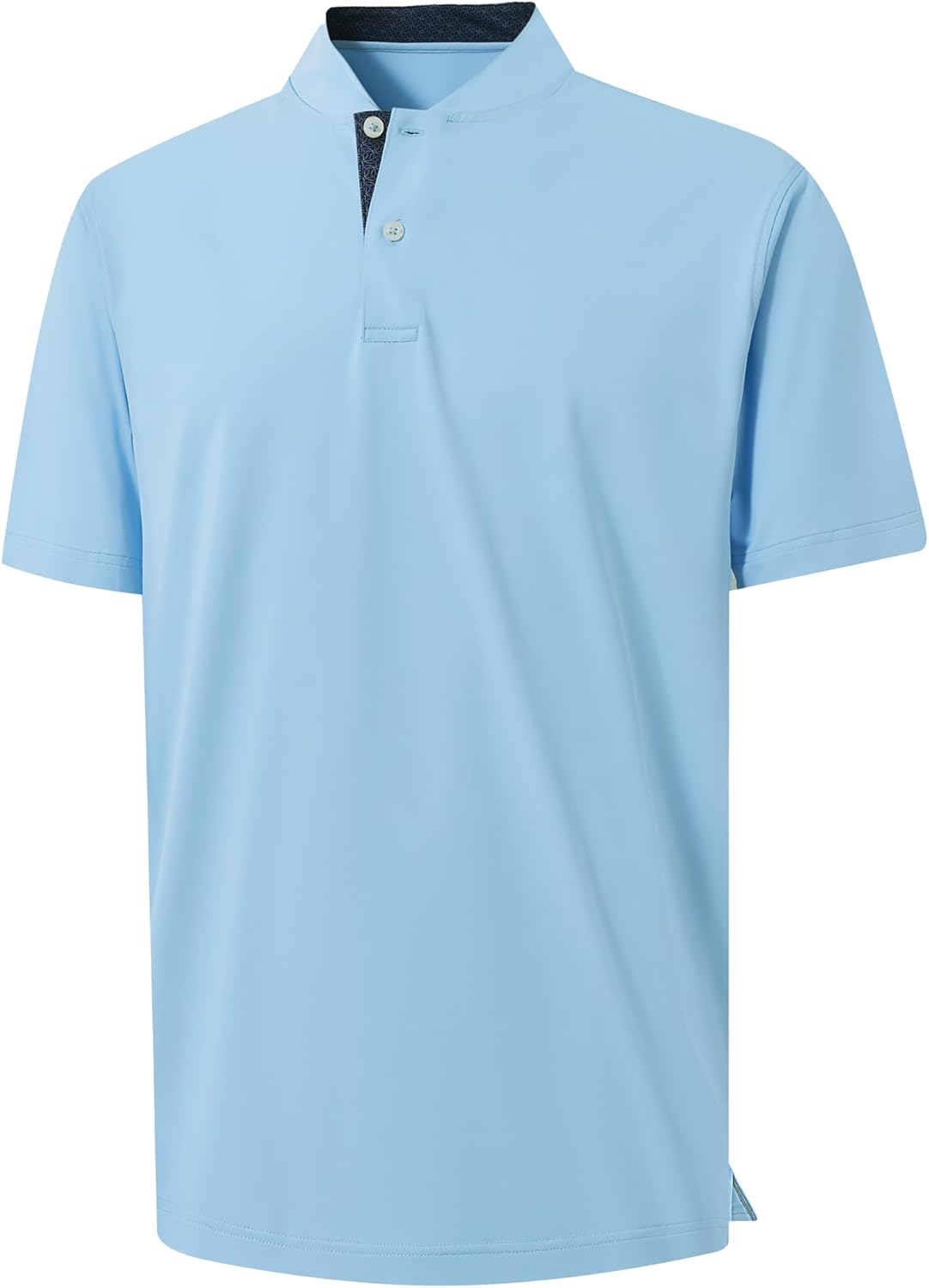 M MAELREG Mens Golf Shirts Collarless Performance Dry Fit Moisture Wicking Casual Solid Short Sleeve Henley Shirts for Men