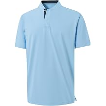 M MAELREG Mens Golf Shirts Collarless Performance Dry Fit Moisture Wicking Casual Solid Short Sleeve Henley Shirts for Men