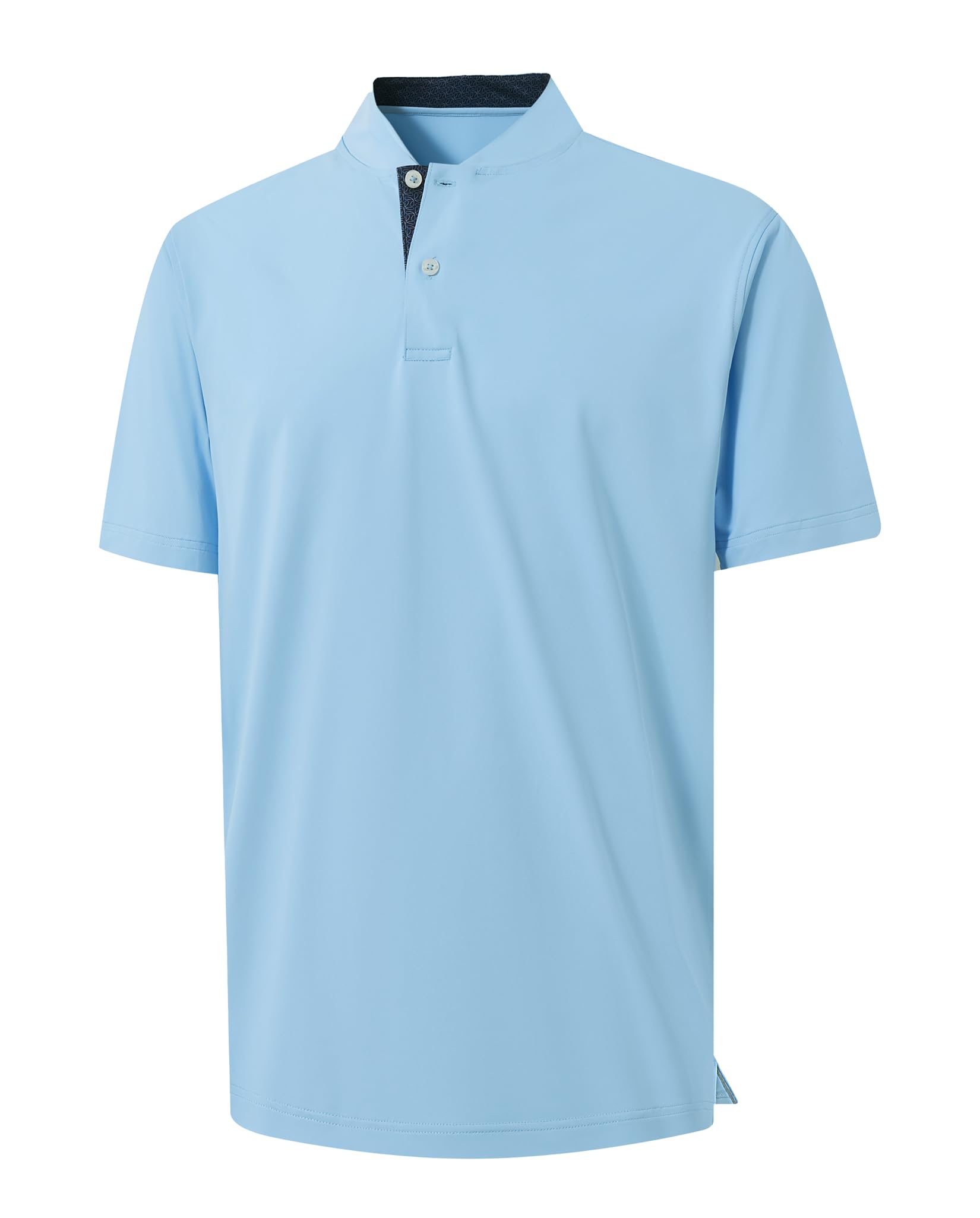 M MAELREG Mens Golf Shirts Collarless Performance Dry Fit Moisture Wicking Casual Solid Short Sleeve Henley Shirts for Men — view 16
