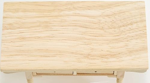 Miniatura 4 de Casa de muñecas en miniatura sin terminar Vermont mesa con 2 cajones y 2 barras de toalla