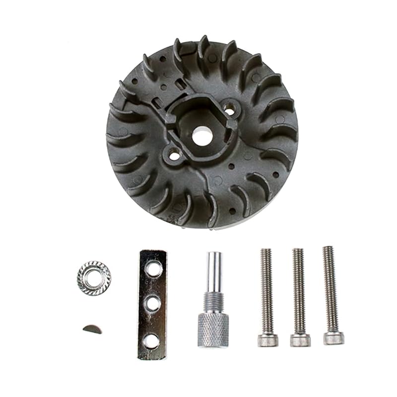 Kit de volante do motor e extrator FLMLF para carros RC 1/5 e 1/6, motores Zenoah e Chongyang de 23 cc a 30,5 cc, modelo 69012N67017