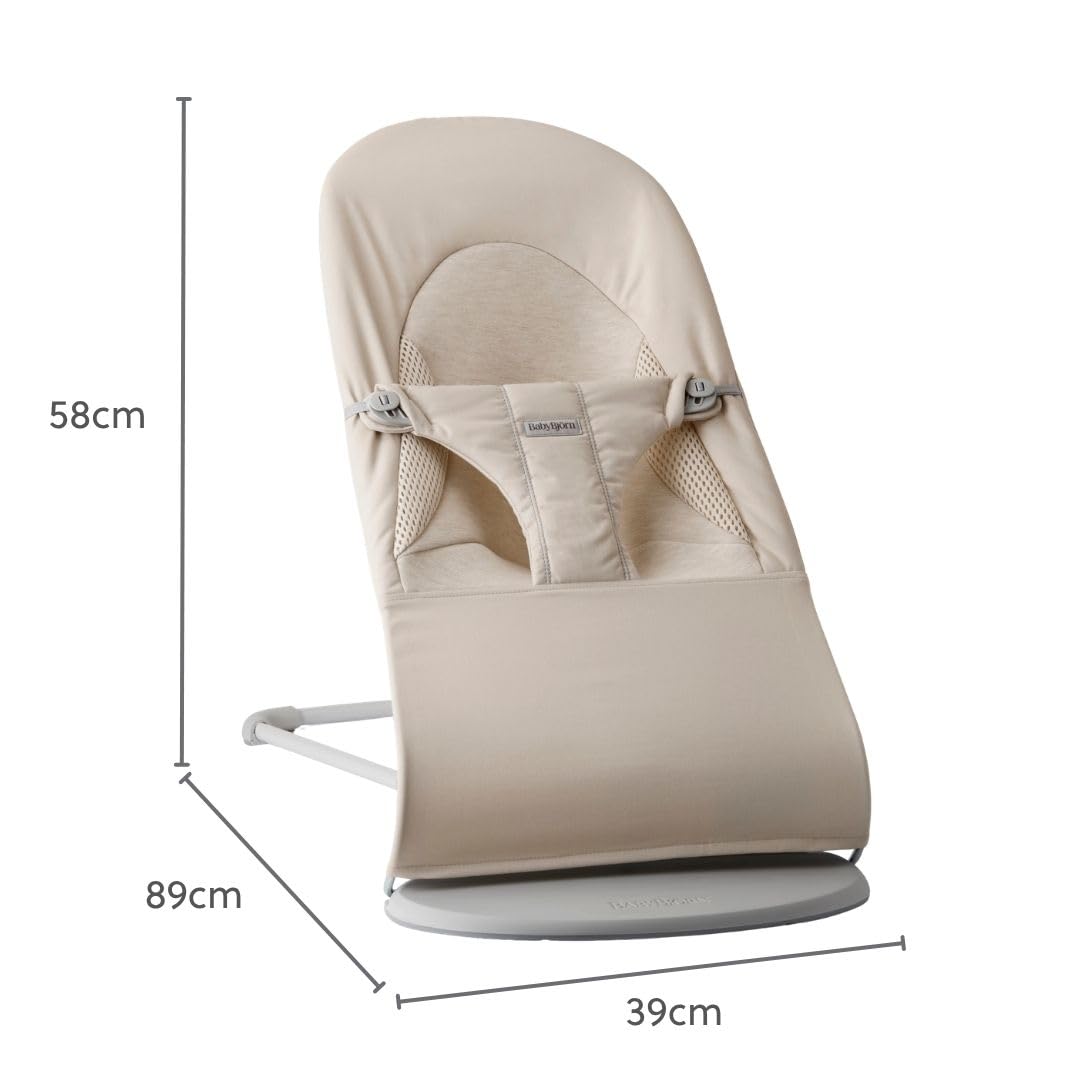 BabyBjörn Babywippe Balance Soft, Gewebt/Jersey, Tri-Fabric, Hellbeige