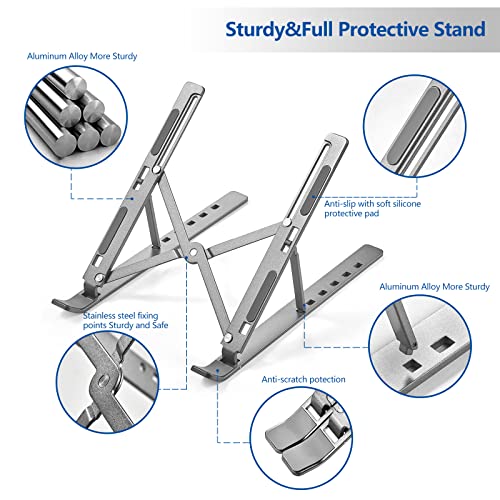 Kotuday Laptop Stand For Desk, Portable Laptop Holder, Foldable Computer Stand Compatible With Macbook Air Pro, Ipad Mini Air Pro, Dell, Hp, Acer, Asus, Surface, Kindle,Chrome,Or Book-Gray #TOP2