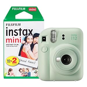 Fujifilm Instax Mini 12 Instant Camera with 20 Shot Film Pack – Mint Green