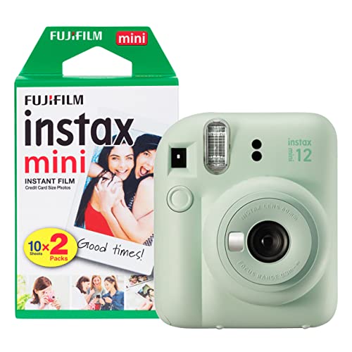 Fujifilm Instax Mini 12 Instant Camera with 20 Shot Film Pack – Mint Green