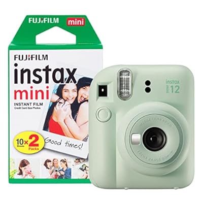 Fujifilm instax Mini 12 - Cámara instantánea con 20 películas de Disparo, Color Verde Menta | Ya disponible en tu tienda friki favorita! En mundofriki.es!