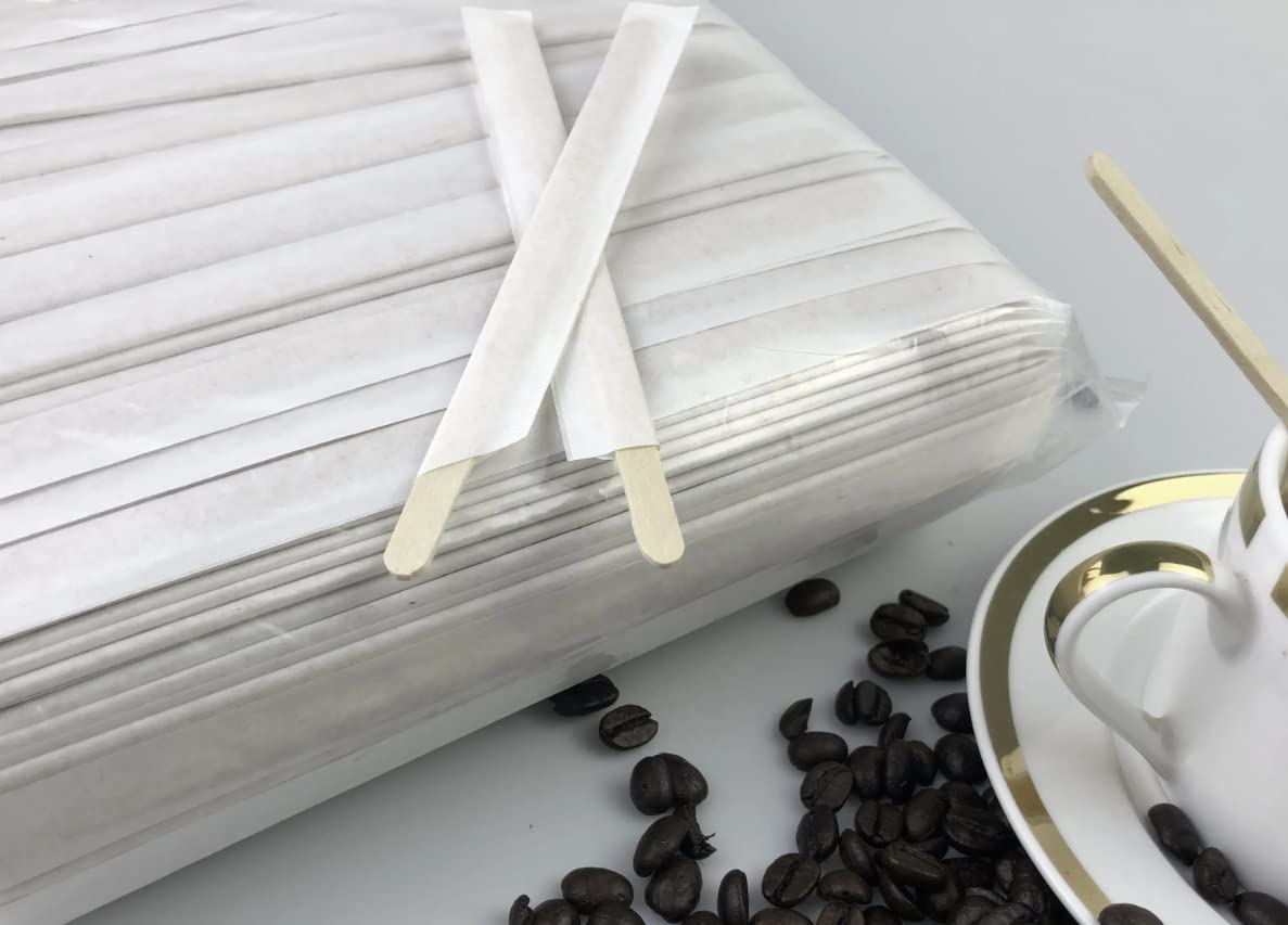 Palettine Caffè Monouso Imbustate Singolarmente 9cm Legno Biodegradabili Compostabili Resistenti al Calore 1000 sztuk