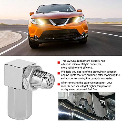 Zuurstofsensor Converter, 90 ° Auto Zuurstofsensor Spacer CEL Bung Fix Check Engine Light M18X1.5 Katalysator - Afbeelding 3