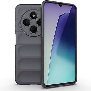 جراب حماية سيليكون لموبايل شاومي ريدمي 14C وبوكو C75 شبكة الجيل الرابع 4G ببطانة داخلية من مايكروفايبر مقاومة للخدش ومضادة للصدمات مع حماية مدمجة للكاميرا متوافق مع ريدمي 14C من جرابست، رمادي