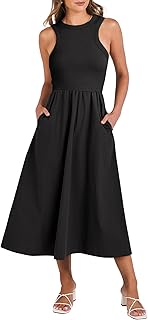 ANRABESS Womens 2026 Summer Casual Maxi Dress A line Tiered Flowy Short Sleeve Crewneck T Shirt Beach Travel Long Dresses