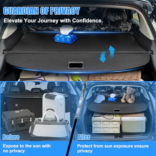 AUXKO Retractable Cargo Cover for Toyota RAV4 2025-2019, Cargo Trunk Cover Luggage Security Shade Cover for 2025 2024 2023 Toyota RAV4 Shielding Shade Anti-Peeping Luggage Privacy Screen, Carbon Fiber by AUXKO - Image 4