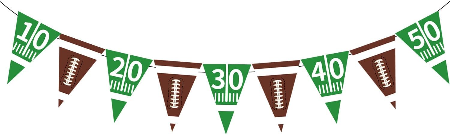 Football Party Decorations, Football Party Supplies Set with Plates, Napkins, Banner and Tablecloth, Football Birthday Party Favors Decor Kit Serve 25