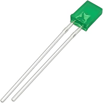 EX ELECTRONIX EXPRESS 100 Pack Green Rectangular LEDs, Diffused Lens 5mm x 2mm x 7mm