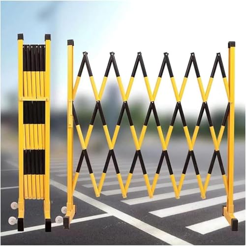 WQPMNYG Retractable Traffic Barrier - Portable Security Gate for Outdoor Road and Garage Protection, Folding Driveway Fence