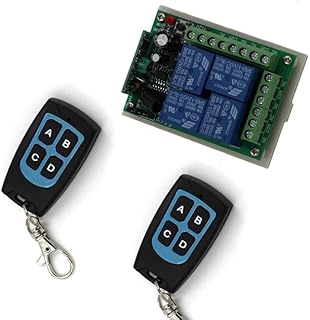24V DC12V 4CH RF Wireless Remote Control Relay Switch Waterproof Transmitter Receiver Security System Garage Doors - (Color: 2TX 1RX, Voltage: 24V, Size: 433Mhz)