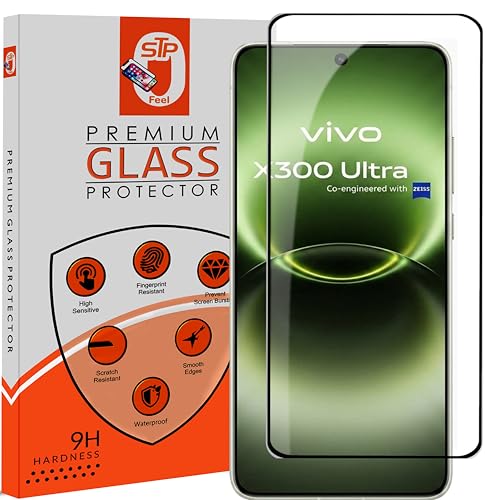 Image of STP FEEL Premium HD+ Tempered Glass Screen Protector Guard Compatible For Vivo X300 Ultra 5G (Ultrasonic Fingerprint Supported) (6.82 Inch, Pack of 1) | Edge to Edge Coverage
