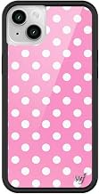 Wildflower Cases - Compatible with iPhone 13/14 | Protective Black Bumper, 6.5ft Drop Test Certified, Women Owned Small Business | Bright Aesthetic Cute Trendy | Polka Dot - Pink and White