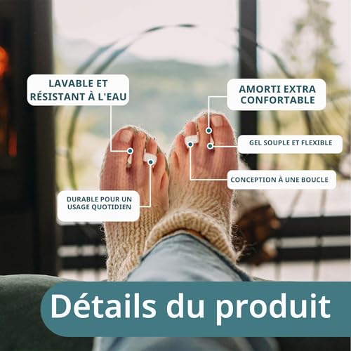 Irikdescia® 4 Paires de Coussins pour Orteil en Marteau, Coussinets pour Orteil en Marteau Correcteurs, Séparateurs d'Orteils en Silicone, Correcteur Ondulé, pour Réduire la Douleur et la Friction – vue 3