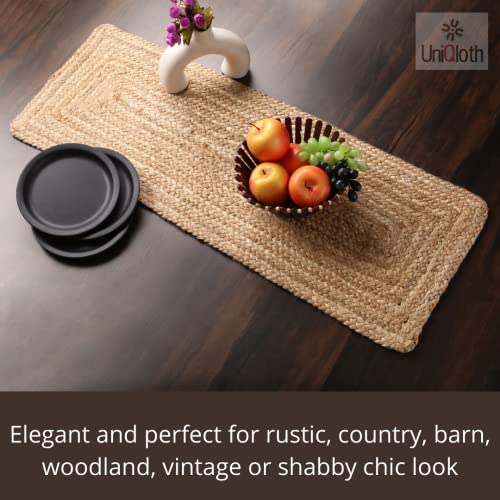 Uniqloth 60001UNIQLOTH Farmhouse Jute Burlap Braided Table Runner 36 Inches Long thumb #3
