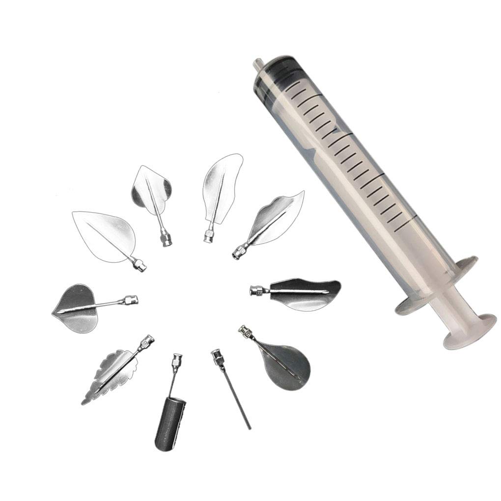 teng hong hui 11 Pieces/Set 3D Jelly Flower Art Tools Jelly Cake flower art Gelatin Pudding Nozzle Syringe Russia Nozzle Kit Cake Decorating Tools