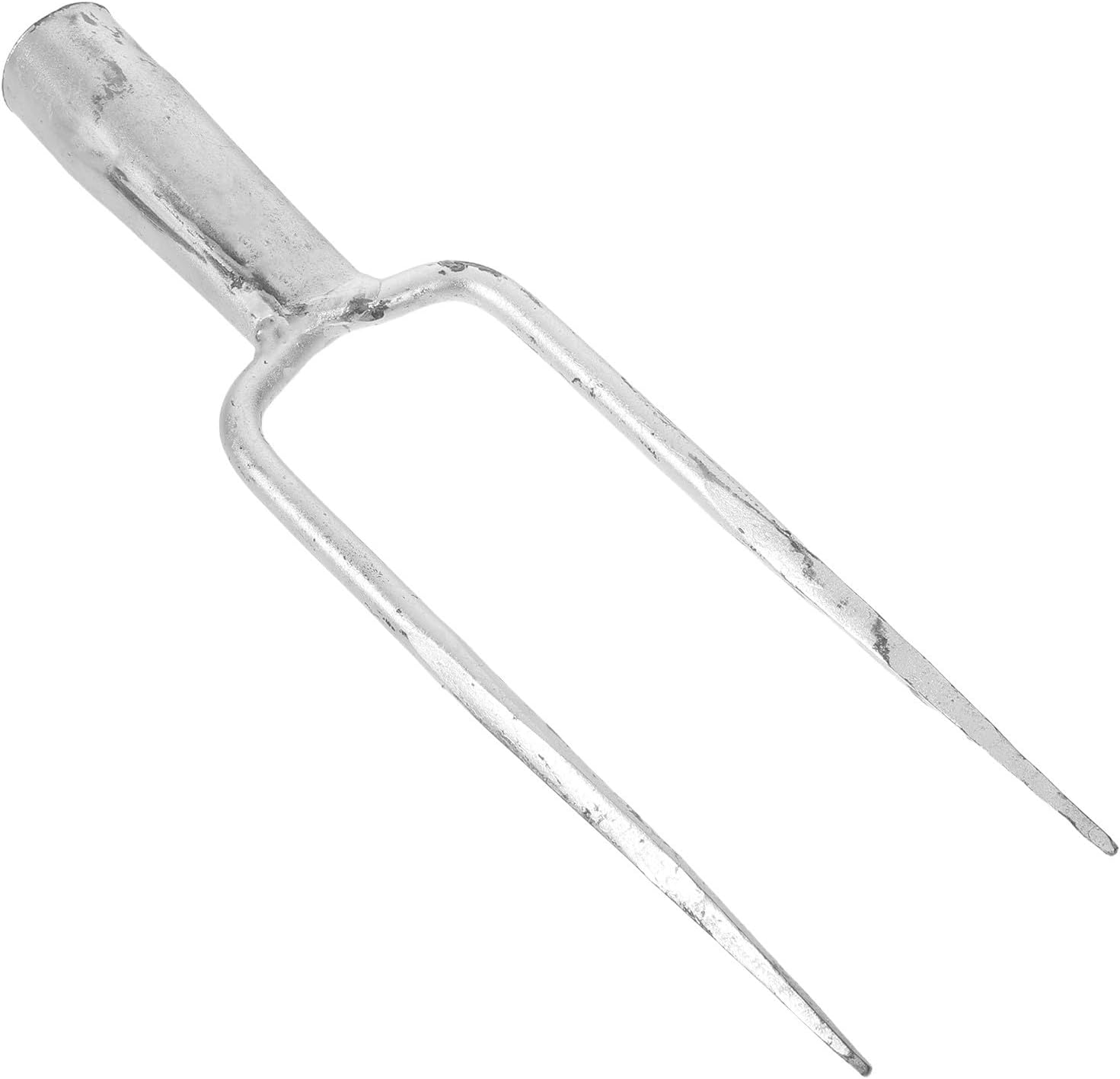 Dual Prong Steel Garden Fork Head Two-Tooth Rust Resistant