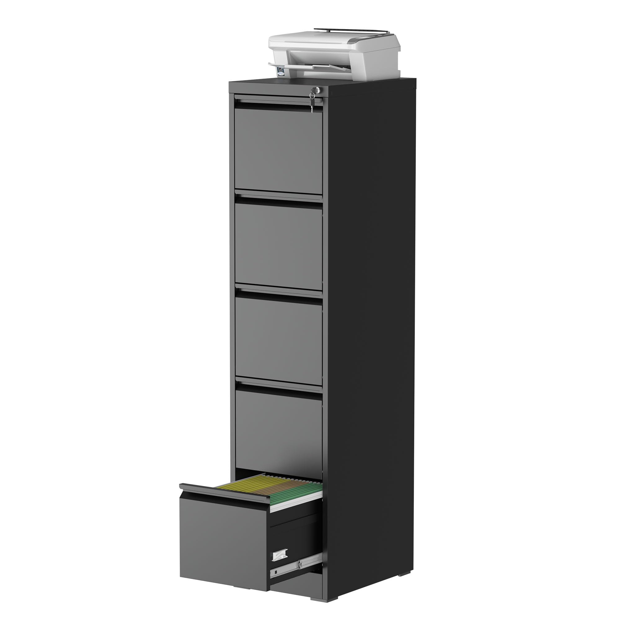 mysteeldepot 5 Drawer Vertical File Cabinet with Lock, Metal Filing Cabinets for Home Office, Heavy Duty File Storage Cabinet for Legal/Letter/A4