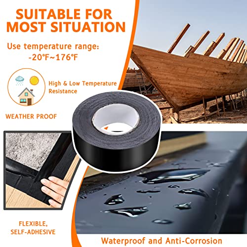 Wdg Butyl Joist Tape For Decking, 8 Rolls 2" X 50' Deck Joist Tape For Deck Joists And Beams, Waterproof Rv Roof Flashing Tape Camper Trailer Boat Sealing Leak Repair, Black #TOP2