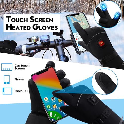 image for Rabbitroom Heated Gloves Waterproof Ski Thermal Gloves for Men Women H