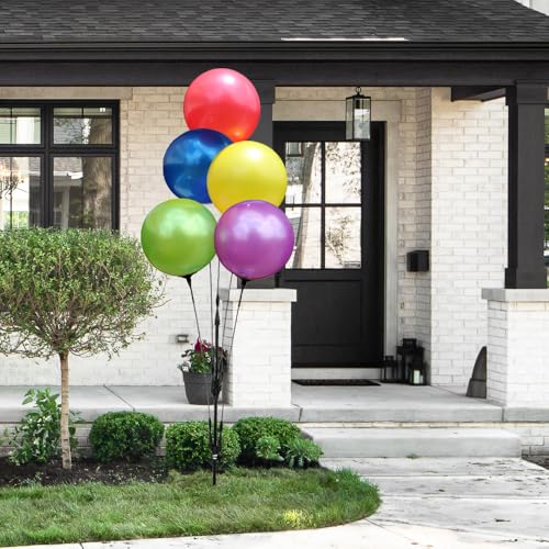 Image of Reusable Outdoor Balloon Clusters - Helium Free, All-Weather, Durable, Plastic Balloons for Advertising, Real Estate, Grand Openings (Tropical- Pink, Yellow, Blue, Purple, Lime)