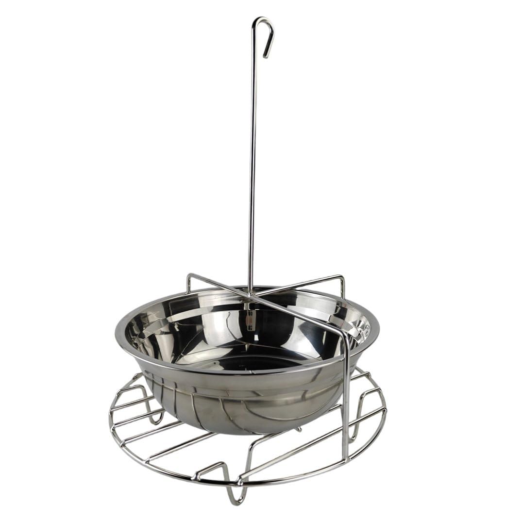 Asador pollos vertical acero inoxidable de estilo Taiwán con tazón de sopa de 24 cm