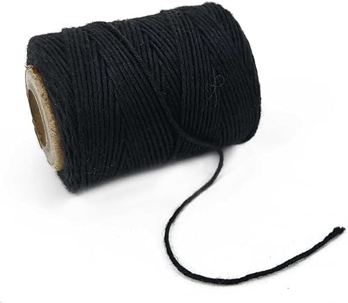 Miniatura 2 de Aumni Crafts Hilos rígidos de poliéster sin encerar de 0.039 pulgadas (2 rollos x 0.88 onzas, aproximadamente 60 yardas) en blanco y negro para