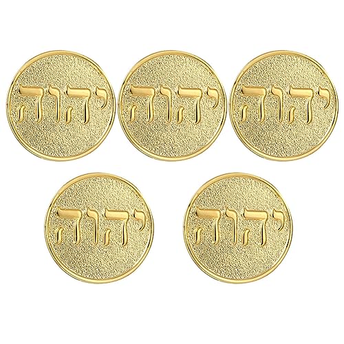 Ficsowy Jw.org Enamel Lapel Pin Tetragrammaton Round Gold Jehovah Witness Women or Men Suits(gold-5pack)