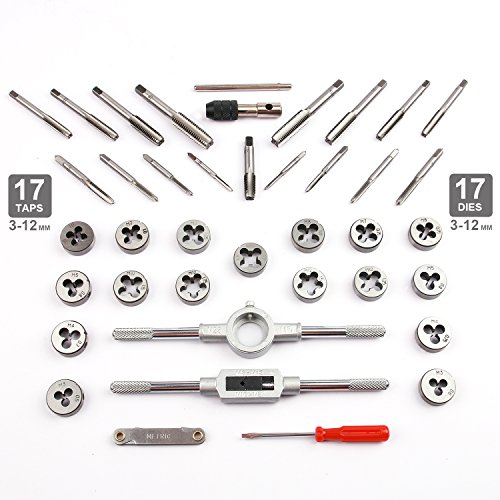 image for EFFICERE 40-Piece Premium Tap and Die Set, Metric Screw Threads M3, M4