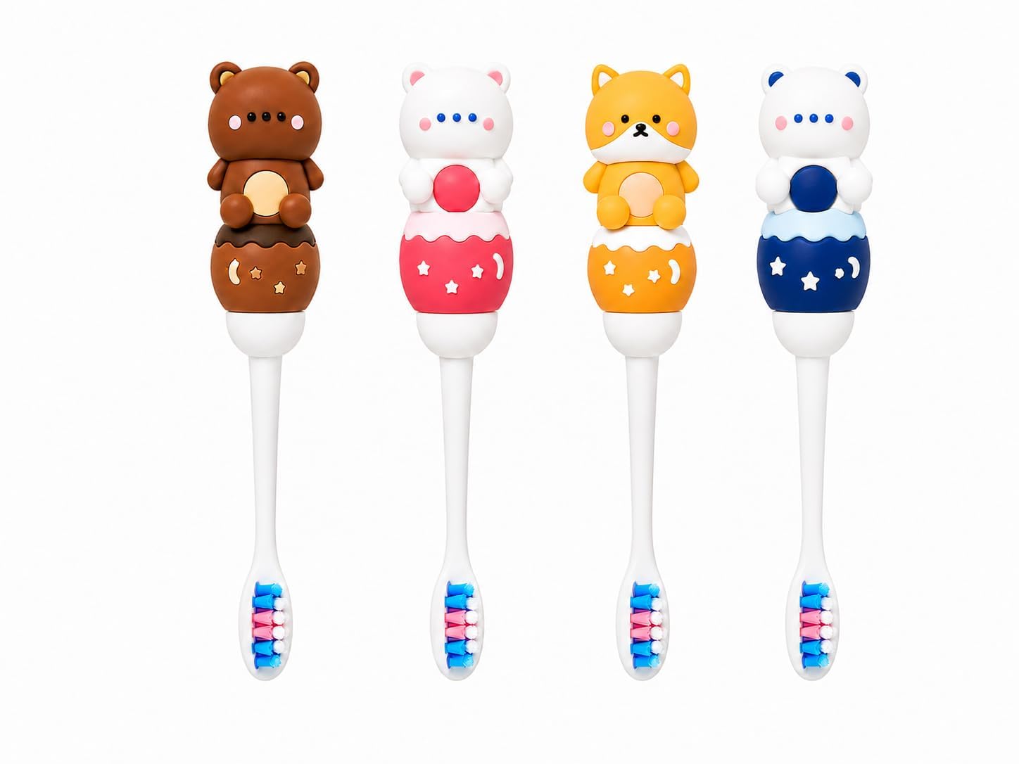 Cute Cartoon Kids Toothbrush for Boys & Girls | Ultra Soft Bristles Baby Toothbrush for Sensitive Gums | BPA Free Animal Bear Design Toothbrush with Non-Slip Easy Grip Handle | Toddler & Children Oral Dental Care Brush Age 2–7 Years-image-38