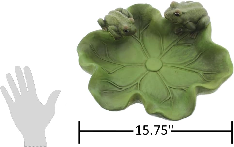The Bridge Collection Frog-Themed Garden Bird Bath Accent – Outdoor Decorative Bird Bath with Frog Design – Patio Yard and Garden Display