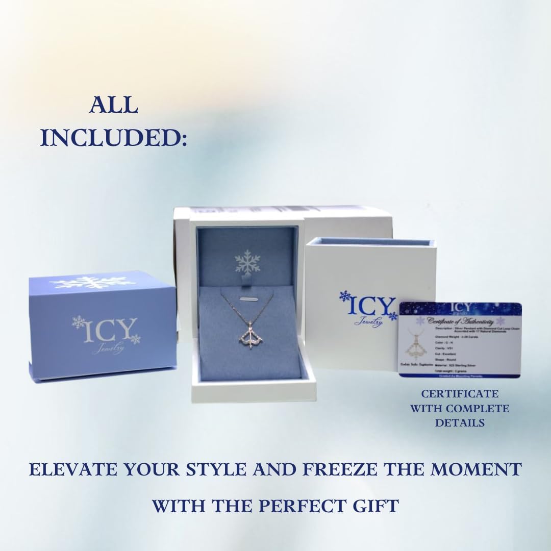 Zodiac Pendant Necklace - 14K Gold or Sterling Silver set in Natural or Lab-Grown Diamond H-VS1-18" Cable Chain - Handcrafted Jewelry - Made In USA