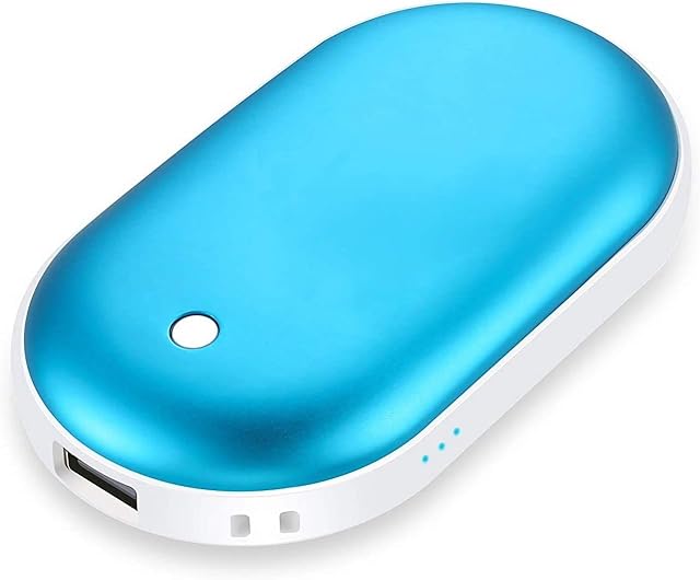 Hand Warmers, Rechargeable 5200mAh Portable Pocket Hand Warmer, Electric Hand Heater, Quick Heating, Great for Skiing, Climbing, Hiking, Winter Gift - Blue