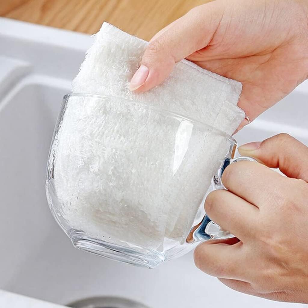 Wash Cloth Super Aborbent and Remove Oil Dish Rags Fast Drying Dishcloths White Kitchen Cleaning Towel