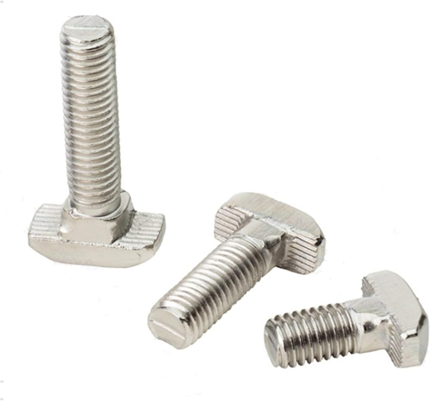 Stainless Steel Hammer Head T-Bolt 50 Pcs Carbon for 20 30 Aluminum Profiles M5 M6 M8 Multiple Sizes(30-M6x20)