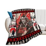 Japanese Anime Throw Blanket Japan Samurai Blanket Ultra Soft Warm Flannel Fleece Lightweight Fuzzy Decor Gifts for Girls Boys Women Men 50'x40'