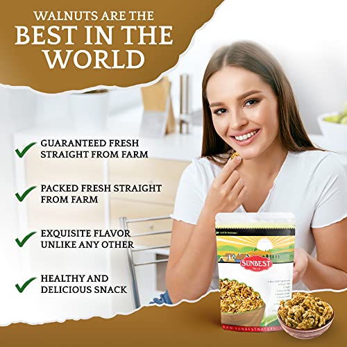 Sunbest Natural California Walnuts, Halved, Raw, Shelled, Non-Gmo, Vegan, Kosher, 3 Lbs. #TOP2