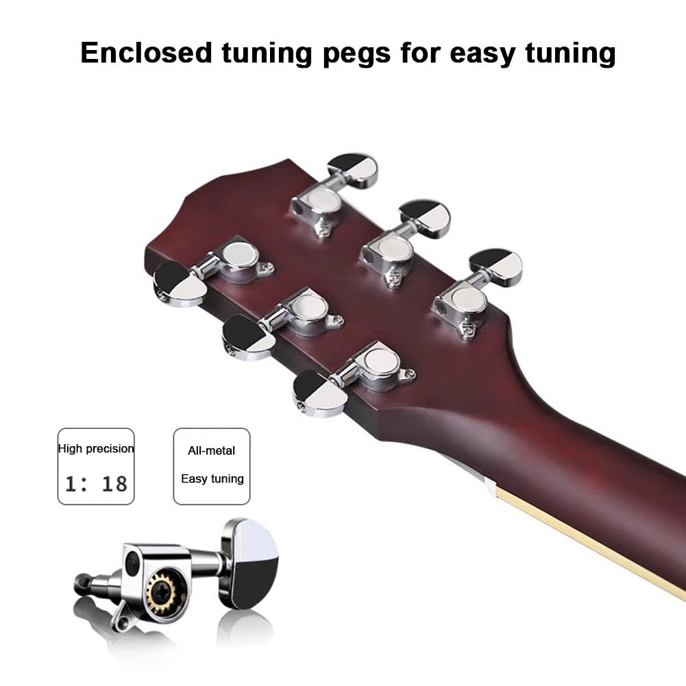 Chitarra acustica per principianti Cutaway con custodia, corde, cinghia, accordatore e plettri, starter kit completo per gli amanti della musica