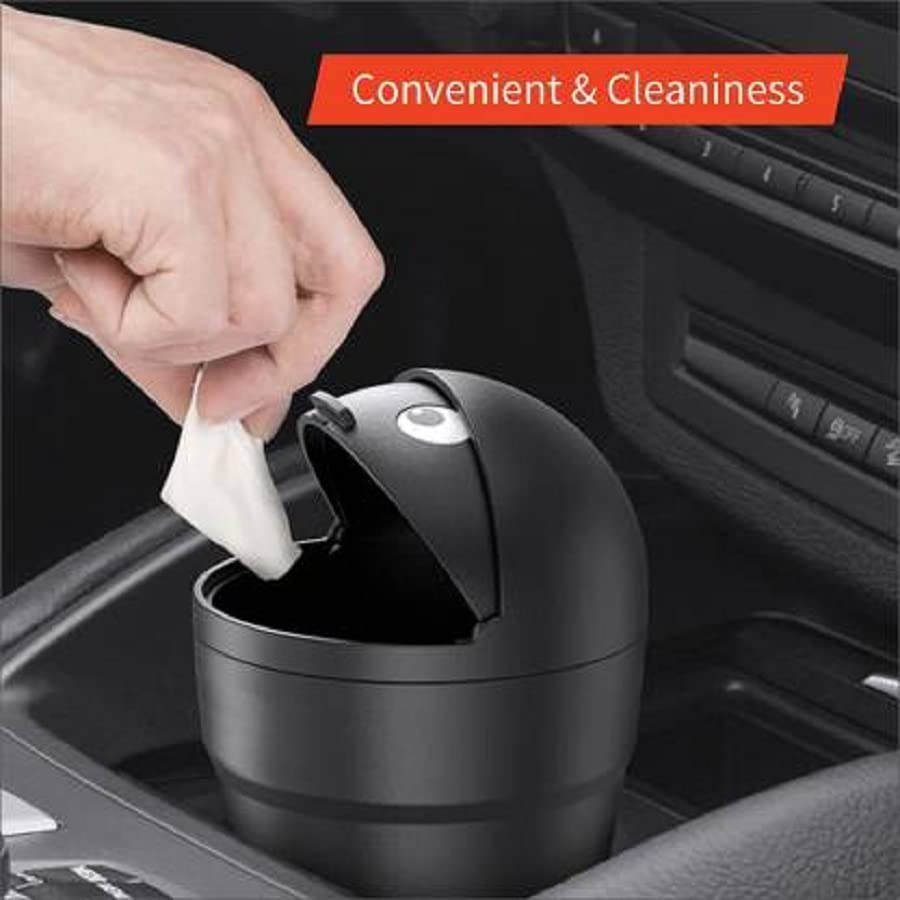 Image of TANTRA Mini Car Trash Bin Can Holder Dustbin Black