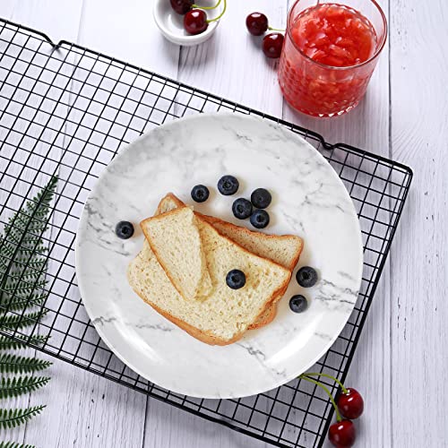 Melamine Dinner Plates - 6Pcs 11-Inch Melamine Plates Set For Indoor And Outdoor Use, Break-Resistant, Marble Pattern #TOP30