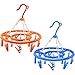 com-four® 2X Asciugatrice appesa con 13 Clip - Mini asciugatrice Rotante appesa - Asciugatrice per Calzini e Piccoli Oggetti [la Selezione Varia] (Arancio/Blu)