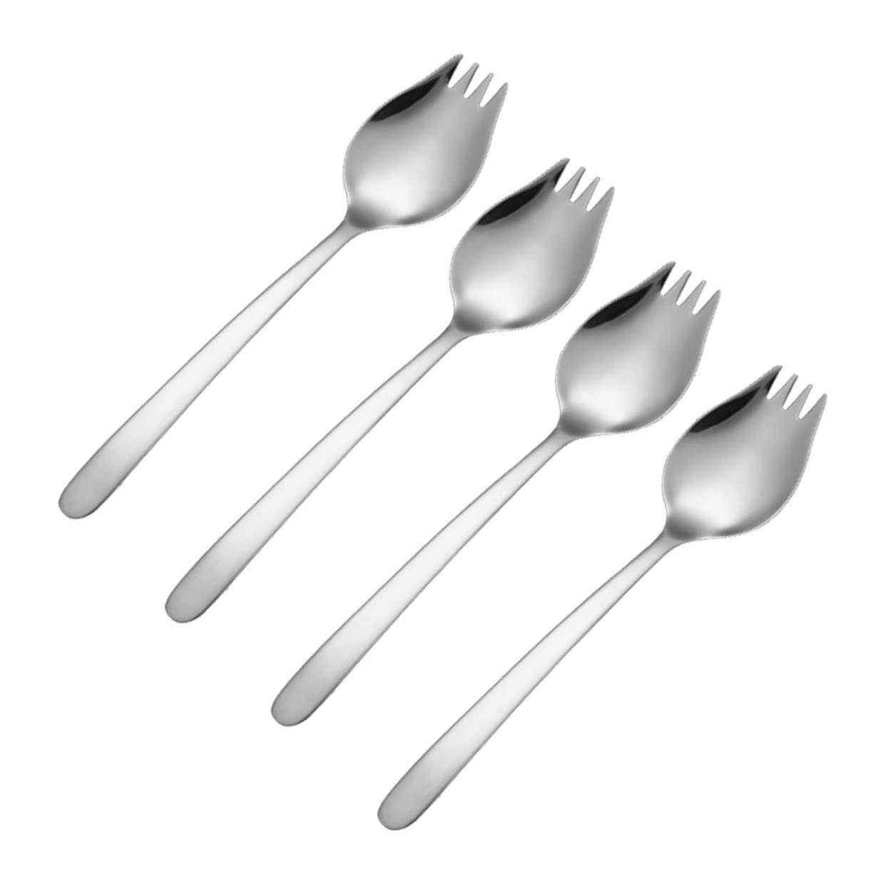 Cabilock Elegant Stainless Steel Salad Spoon Fork Set 2-in-1 Spork Ideal for Home Outdoor